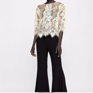 Zara Lace Sheer Blouse